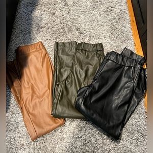 3 Pair Bundle!! A New Day faux leather pants • Neutral colors • XS & S
